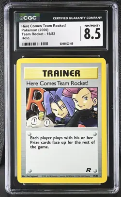 CGC 8.5 Here Comes Team Rocket! 15/82 Holo Team Rocket Pokemon Card - Image 1