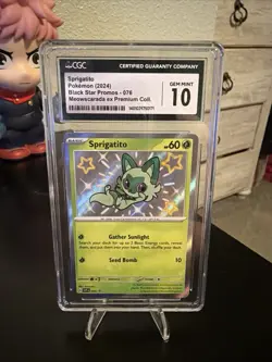 Pokemon TCG 2024 Sprigatito Black Star Promo Card Scarlet & Violet CGC 10 - Image 1