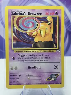 Sabrina's Drowzee 92/132 Common Gym Heroes Pokemon Card HP - Image 1