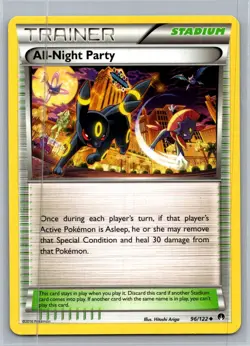 All-Night Party 2016 Collectible Trainer Stadium Pokemon Card No. 96/122 - Image 1