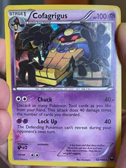 POKEMON COFAGRIGUS RARE CRACKED ICE HOLOFOIL DARK EXPLORERS MP CARD - Image 1