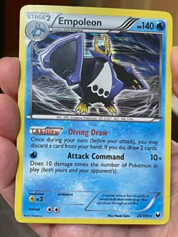 POKEMON EMPOLEON 29/108 RARE HOLOFOIL DARK EXPLORERS HP CARD - Image 1