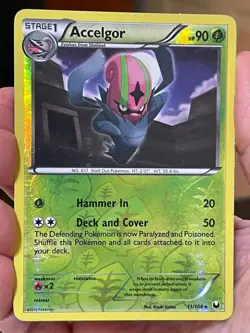 POKEMON ACCELGOR 11/108 RARE REVERSE HOLOFOIL DARK EXPLORERS MP CARD - Image 1