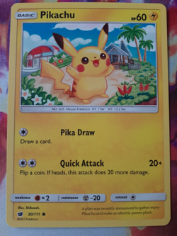 Pikachu 30/111 Non Holo Common Crimson Invasion Pokemon Card NM - Image 1