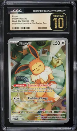 CGC Pristine 10 Eevee Prismatic Evolutions ETB Promo 2025 Pokemon Card #173 - Image 1