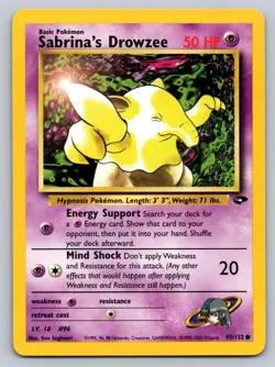 Sabrina's Drowzee 95/132 Common Gym Challenge Pokemon Unlimited Lightly Played - Image 1
