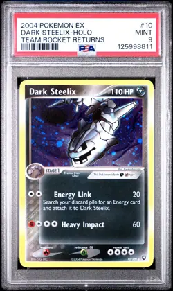 2004 POKEMON EX TEAM ROCKET RETURNS 10 DARK STEELIX-HOLO PSA 9 - Image 1
