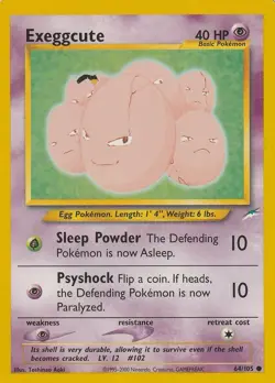 🥚 EXEGGCUTE 64/105 | 2002 Pokemon Neo Destiny | Non-Holo | NM | Vintage WOTC - Image 1