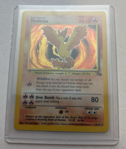 Moltres Holo Rare 1999 12/62 Fossil Set Unlimited Pokemon TCG - Image 1