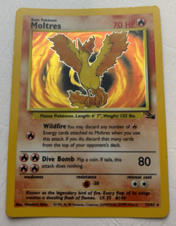 Moltres Holo Rare 1999 12/62 Fossil Set Unlimited Pokemon TCG - Image 2