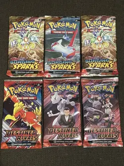 Pokemon TCG Surging Sparks Assorted Booster Packs Lot Of 6 New Sealed - Image 1