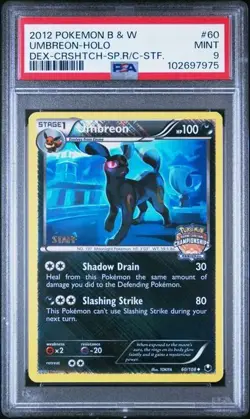 PSA 9 - 2012 Pokemon Dark Explorers UMBREON-HOLO Staff Stamped #60 (7975) - Image 1