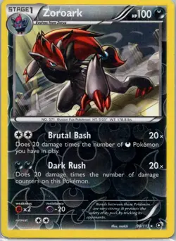 Pokemon TCG Zoroark 90/113 Legendary Treasures Rev Holo LP - Image 1