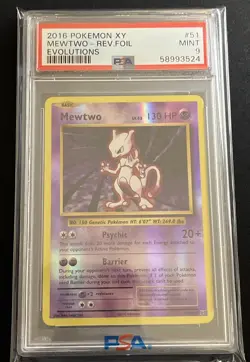 2016 Pokemon: MEWTWO 51/108 - [Reverse Holo] - [XY Evolutions Set] - Mint PSA 9 - Image 1