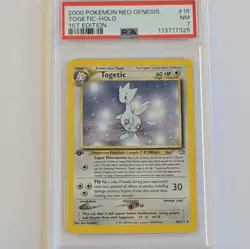 PSA 7 Togetic 1st Edition Holo Rare 16/111 Neo Genesis Pokemon 2000 - Image 1