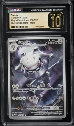 Pokemon STEELIX 150/132 (IR) Mega Evolution English CGC 10 Pristine - Image 1