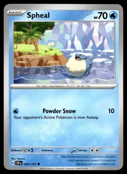 Spheal 043/191 Pokemon SV08: Surging Sparks Non Holo - Image 1