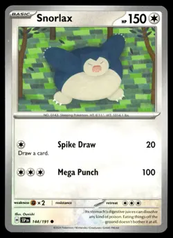 Snorlax 144/191 Pokemon SV08: Surging Sparks Non Holo - Image 1