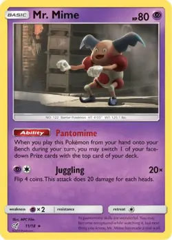 1x Mr. Mime | Detective Pikachu | 11/18 | Rare | Holofoil | LP | Pokemon - Image 1