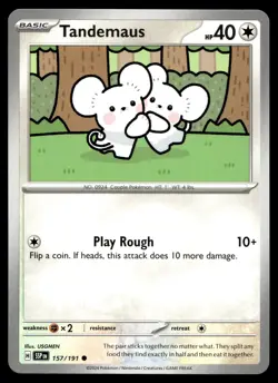 Tandemaus 157/191 Pokemon SV08: Surging Sparks Non Holo - Image 1