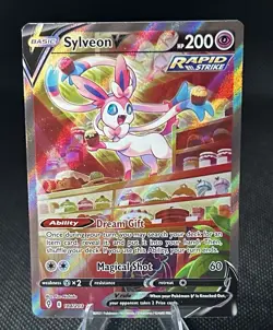 Pokemon Sylveon v TCG Evolving Skies Holo Ultra Rare Alternate Art Card 184/203 - Image 1
