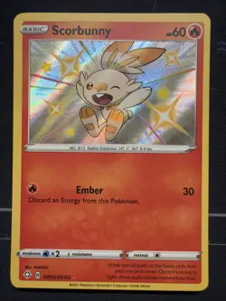Scorbunny SV015/SV122 Shiny Holo Rare Shining Fates: Shiny Vault Pokemon Card LP - Image 1