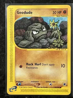 Geodude 110/165 Common Expedition Pokemon Card - Image 1