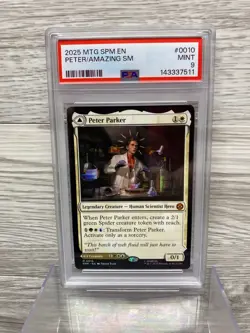 2025 MAGIC THE GATHERING MARVEL'S SPIDER-MAN #10 PETER/AMAZING NON FOIL PSA 9 (A - Image 1