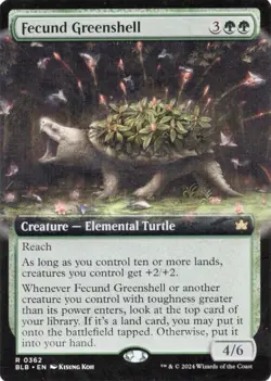 Fecund Greenshell (Extended Art) NM MTG Bloomburrow BLB BLC Magic - Image 1