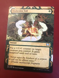 MTG-4x Snakeskin Veil - 1x Japanese ETCHED, 1x FOIL-Strixhaven: Mystic Arch-New! - Image 4