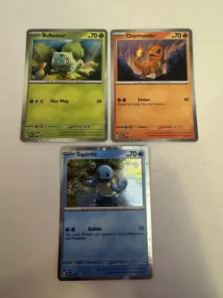 Pokemon: Bulbasaur 046 & Charmander 047 & Squirtle 048 Black Star Promo Cards - Image 1