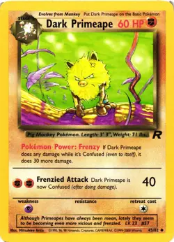 Pokemon TCG Dark Primeape 43/82 Team Rocket Regular Uncommon LP - Image 1