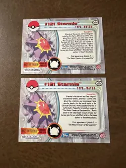 2000 Topps Pokemon TV Animation Edition Series 3 Non Holo 121 Starmie x2 - Image 2