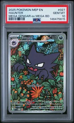 2025 POKEMON MEP EN-ME BLACK STAR PROMO #027 HAUNTER PSA 10 - Image 1