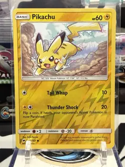Pikachu Common SM - Burning Shadows 40/147 Lightning Reverse Holo Pokemon 13Z - Image 1
