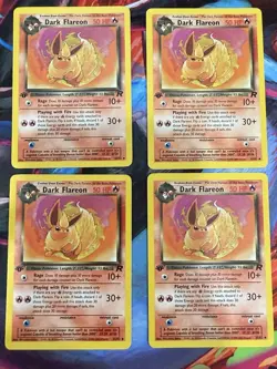 (4) 1st Edition Dark Flareon Vintage Lot - Pokemon 1999-2000 - Team Rocket - Image 3