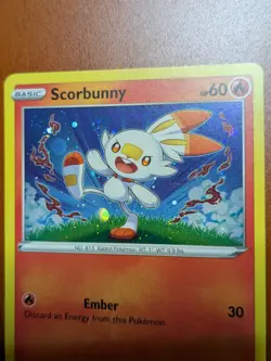 TCG Scorbunny #030/202 Cosmos Holo, Pokemon Sword & Shield - Image 1