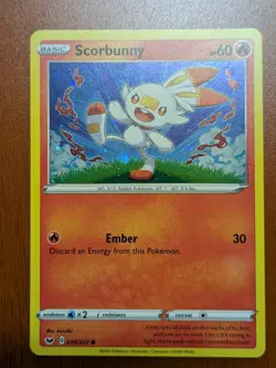 TCG Scorbunny #030/202 Cosmos Holo, Pokemon Sword & Shield - Image 2