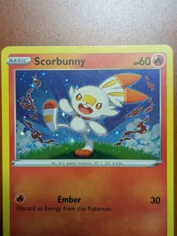 TCG Scorbunny #030/202 Cosmos Holo, Pokemon Sword & Shield - Image 3