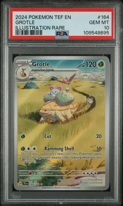 2024 POKEMON TEF EN-TEMPORAL FORCES ILLUSTRATION RARE #164 GROTLE PSA 10 - Image 1