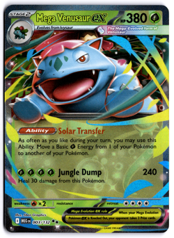 Mega Venusaur ex 003/132 Me01: Mega Evolution Double Rare Holo Pokemon NM - Image 1