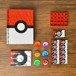 Premium Red Book Style Magnetic Case & Damage Counter Dice Set for Pokemon TCG - Image 1