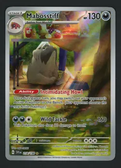 Mabosstiff 218/198 Scarlet & Violet Base Illustration Rare Pokemon TCG - Image 1