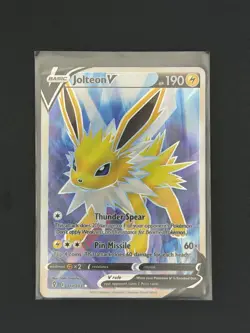 Pokemon Jolteon V (Full Art) 177/203 SWSH07: Evolving Skies Holo - NM - Image 1