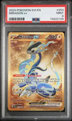 2023 Pokemon Sv01: Scarlet & Violet Base Set Miraidon ex 253/198 PSA 9 Mint - Image 1