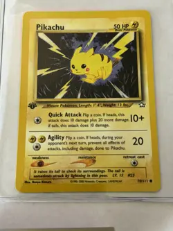 Pokemon TCG Pikachu Neo Genesis 70/111 Regular 1st Edition Common - Image 1