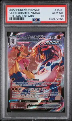 2022 POKEMON SWORD & SHIELD BRILLIANT STARS TG21 FULL ART URSHIFU VMAX | PSA 10 - Image 1
