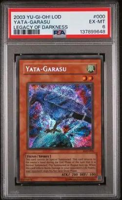 2003 Yu-Gi-Oh! Yata-Garasu LOD-000 Secret Rare PSA 6 - Image 1