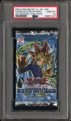 2002 YU-GI-OH! LEGEND OF BLUE EYES WHITE DRAGON PACK 1st Edition NA PSA 10 - Image 1