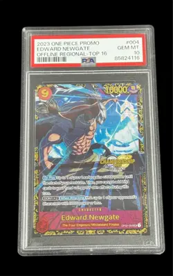 2023 ONE PIECE PROMOS OFFLINE REGIONAL TOP 16 #004 EDWARD NEWGATE PSA 10 - Image 1